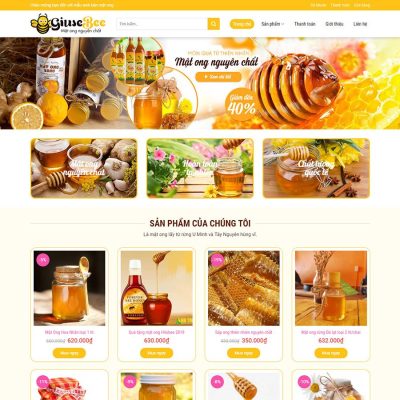 theme wordpress bán mật ong