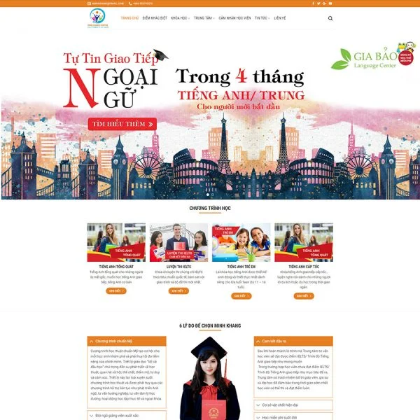 theme wordpress flatsome trung tâm anh ngữ