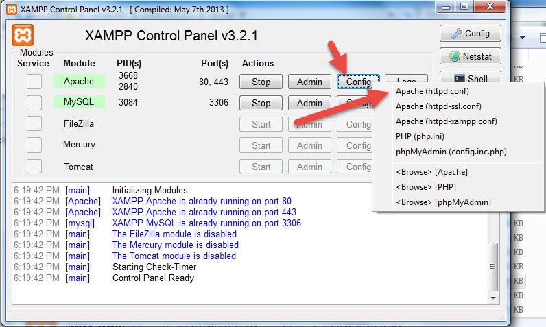 Hướng dẫn config phần mềm Xampp