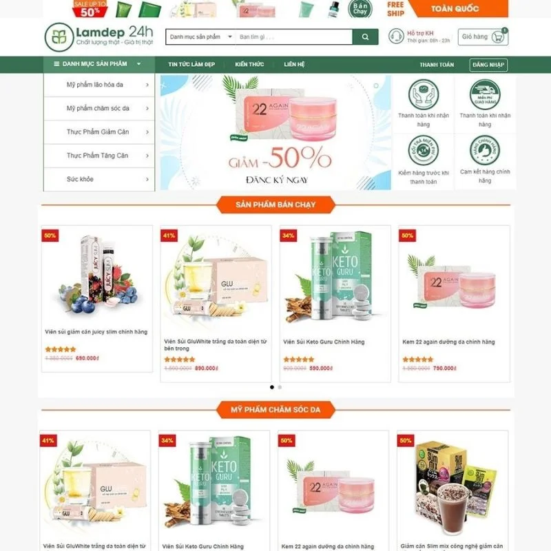 Theme flatsome wordpress mỹ phẩm
