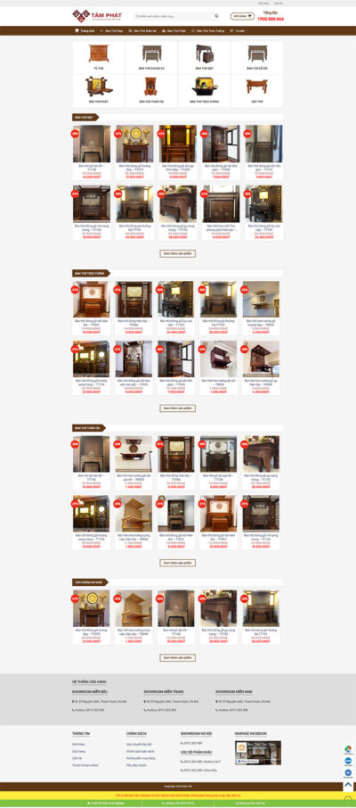 Theme wordpress bán bàn thờ, nội thất