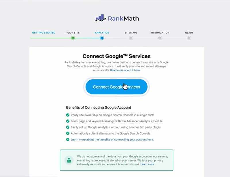 Kết nối Rank Math Seo với Google Account