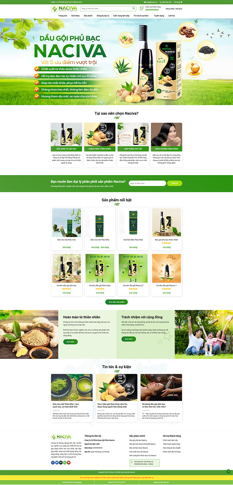 Theme wordpress dầu gội đầu, mỹ phẩm