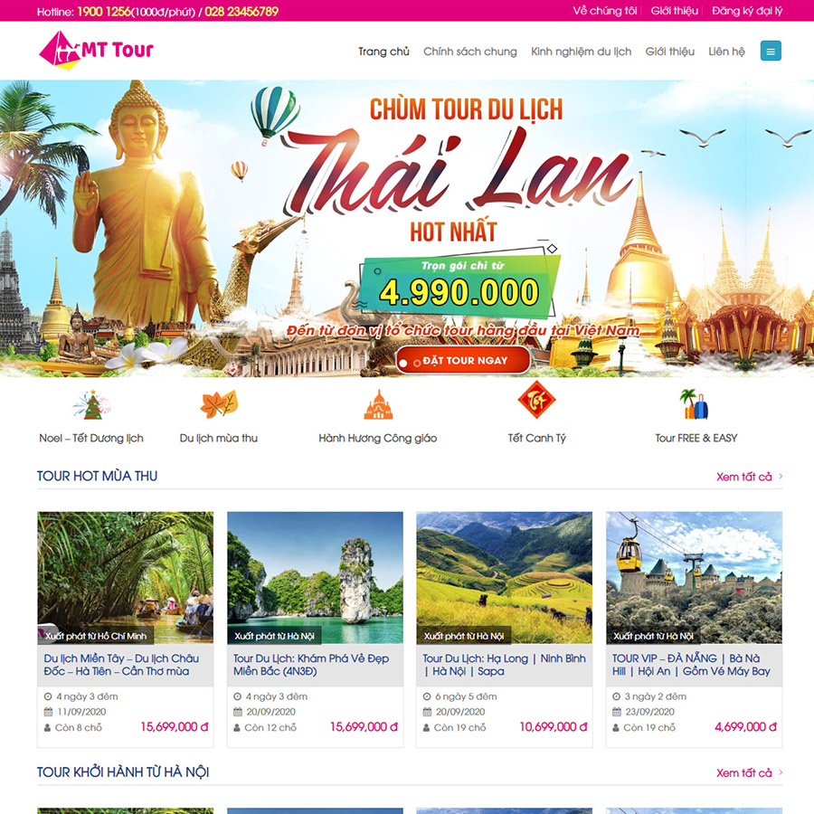 Mẫu website du lịch 09 - phong cách mới