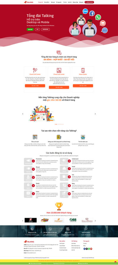 Theme wordpress dịch vụ tổng đài talking