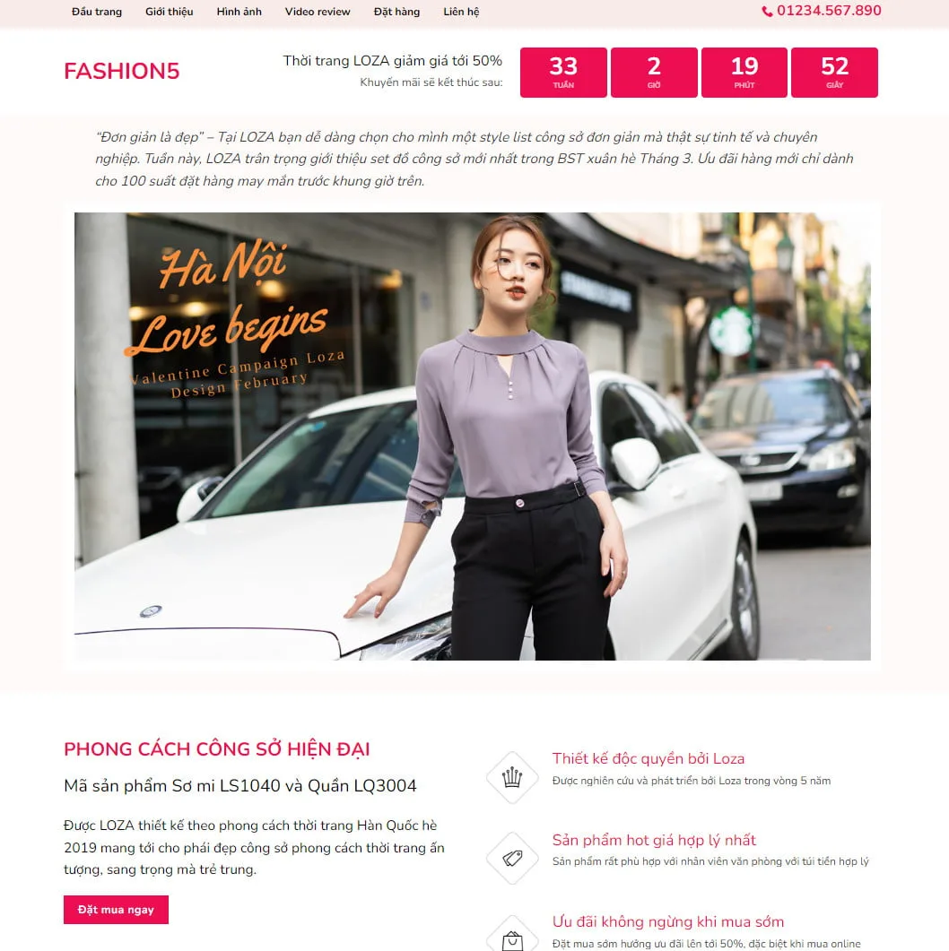 Theme wordpress landing page bán quần áo