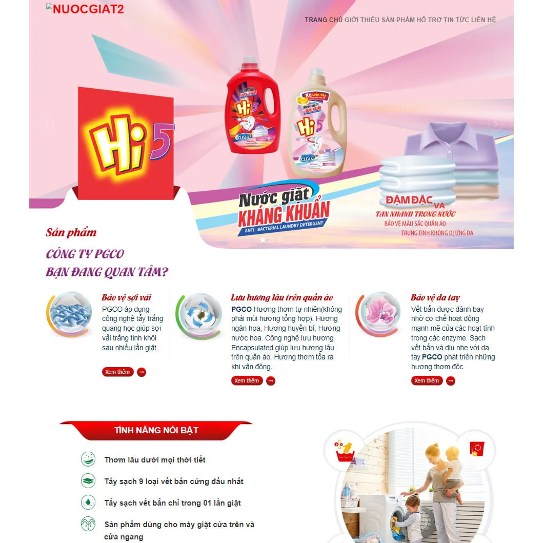Theme wordpress landing page nước giặt