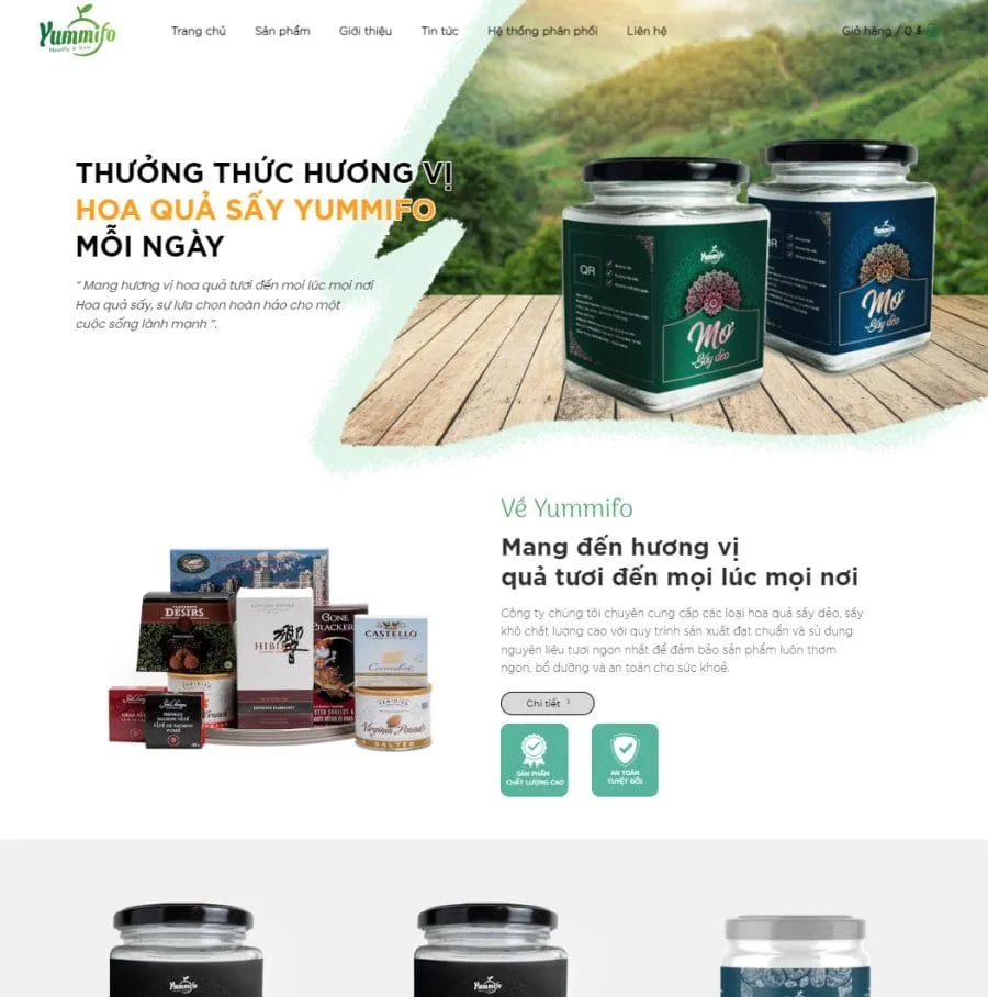 Giao diện theme WordPress bán hoa quả sấy chuyên nghiệp, tối ưu cho kinh doanh thực phẩm sạch.