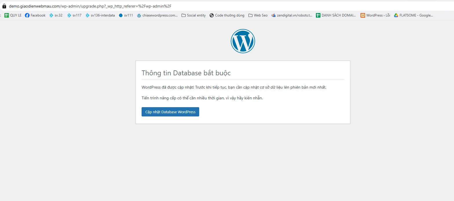Cập nhật lại database wordpress thủ công