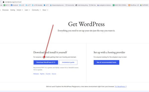 Download wordpress thủ công