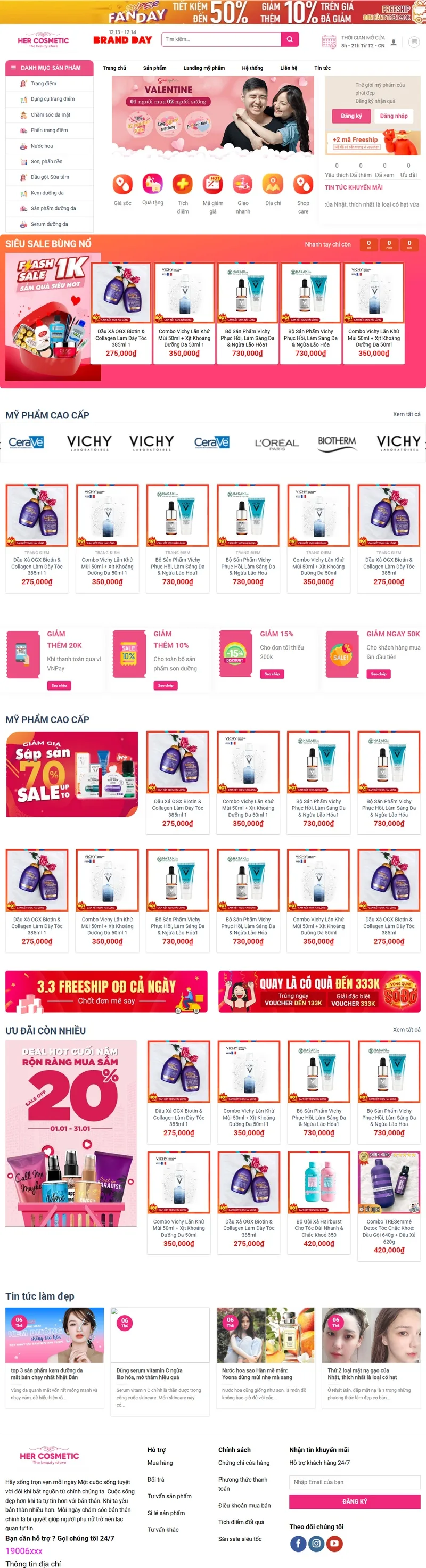 Mẫu website bán hàng mỹ phẩm 23