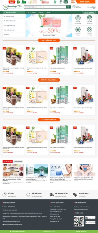 Mẫu website mỹ phẩm 09
