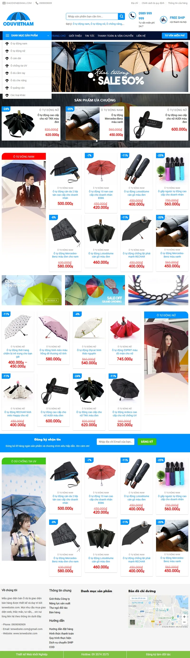 Theme wordpress bán áo mưa