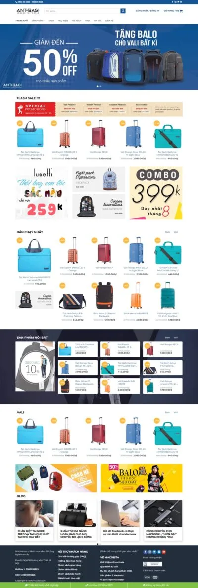 Theme Wordpress bán balo