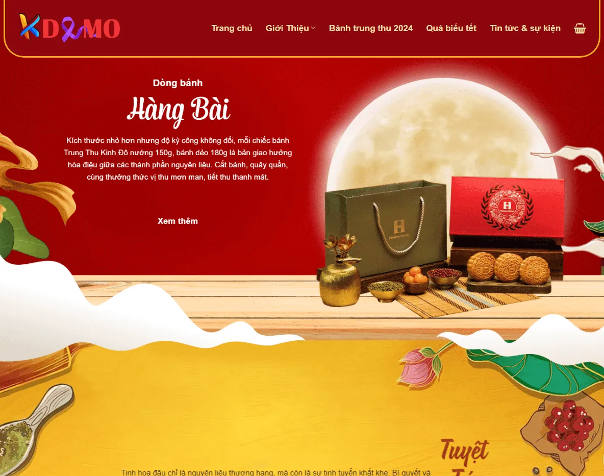 Giao diện Theme WordPress bán bánh trung thu 01