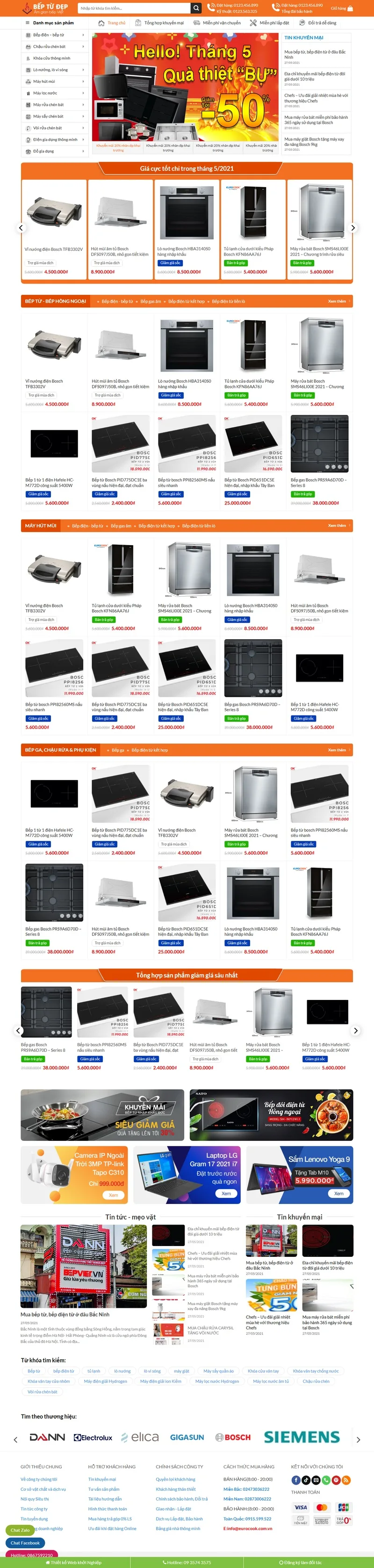 Theme wordpress bán bếp từ