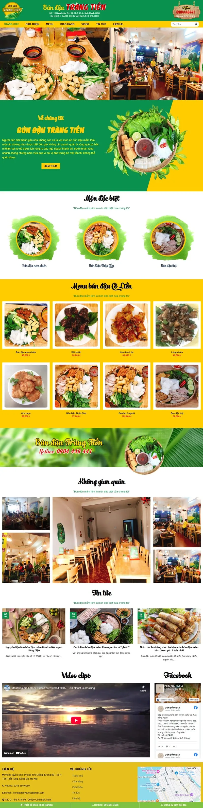 Theme wordpress bán bún đậu