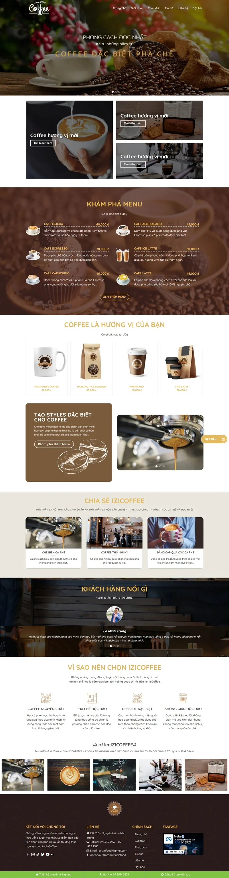 Theme wordpress bán cà phê 01