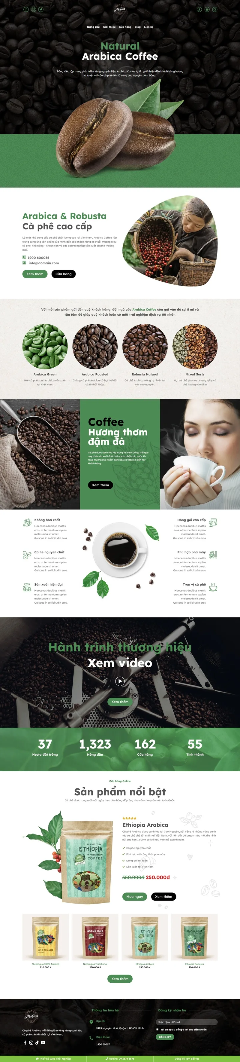 Theme wordpress bán cà phê 02