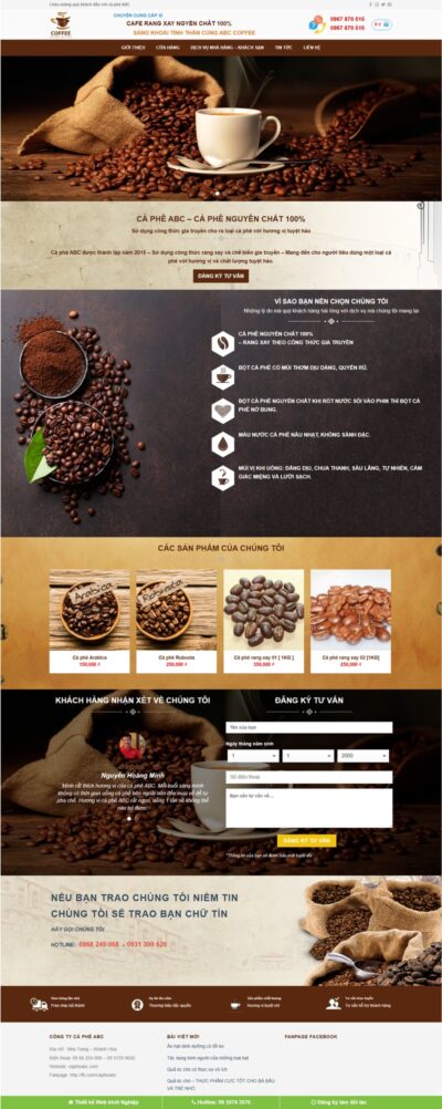 Theme wordpress bán cà phê