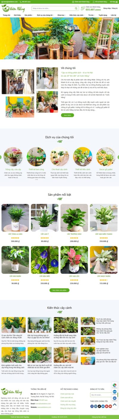 Theme wordpress bán cây xanh 03