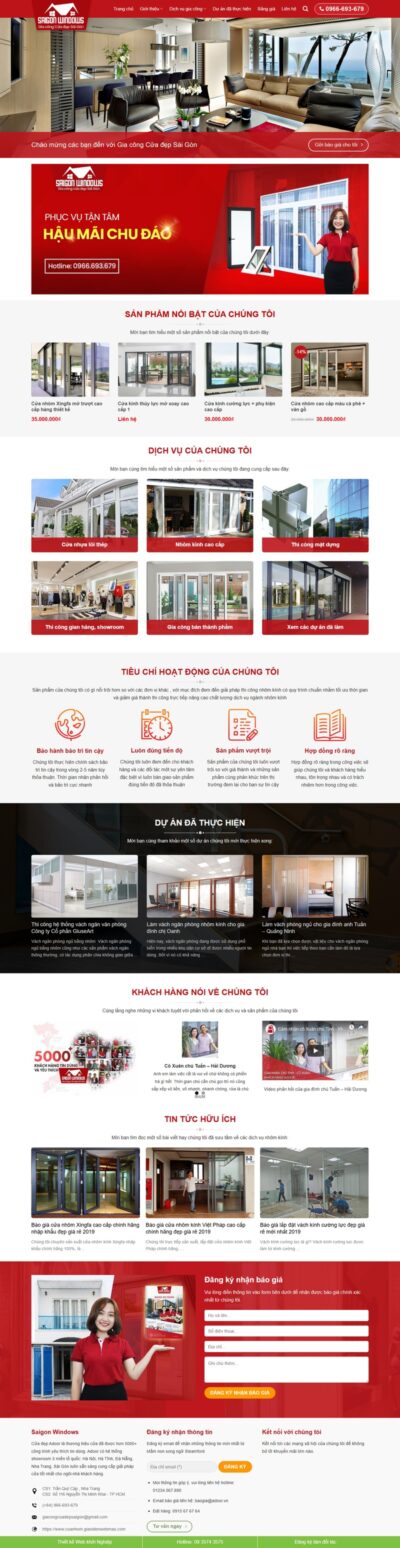Theme wordpress bán cửa nhôm