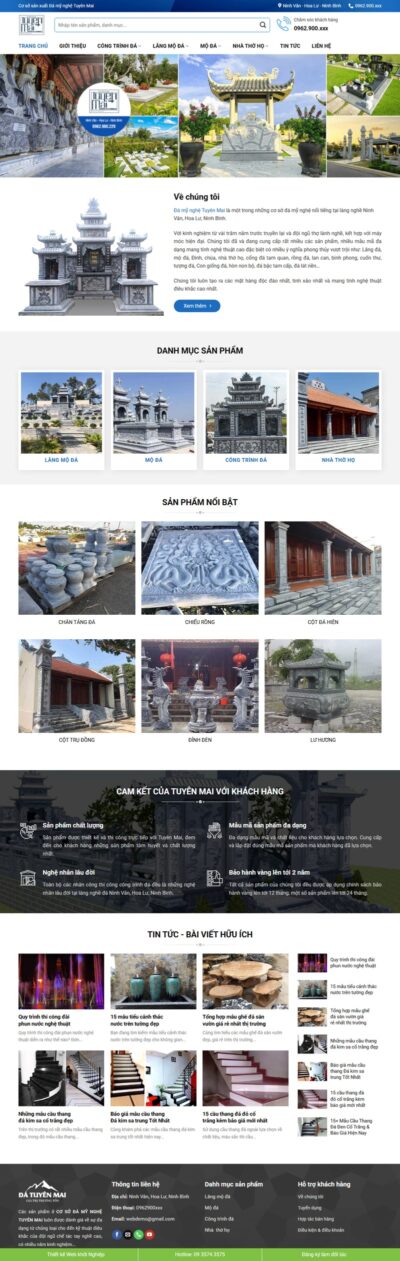 Theme wordpress bán đá mỹ nghệ, lăng mộ đá, bia đá