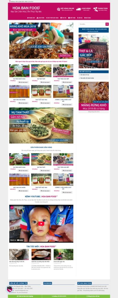 Theme wordpress bán đặc sản