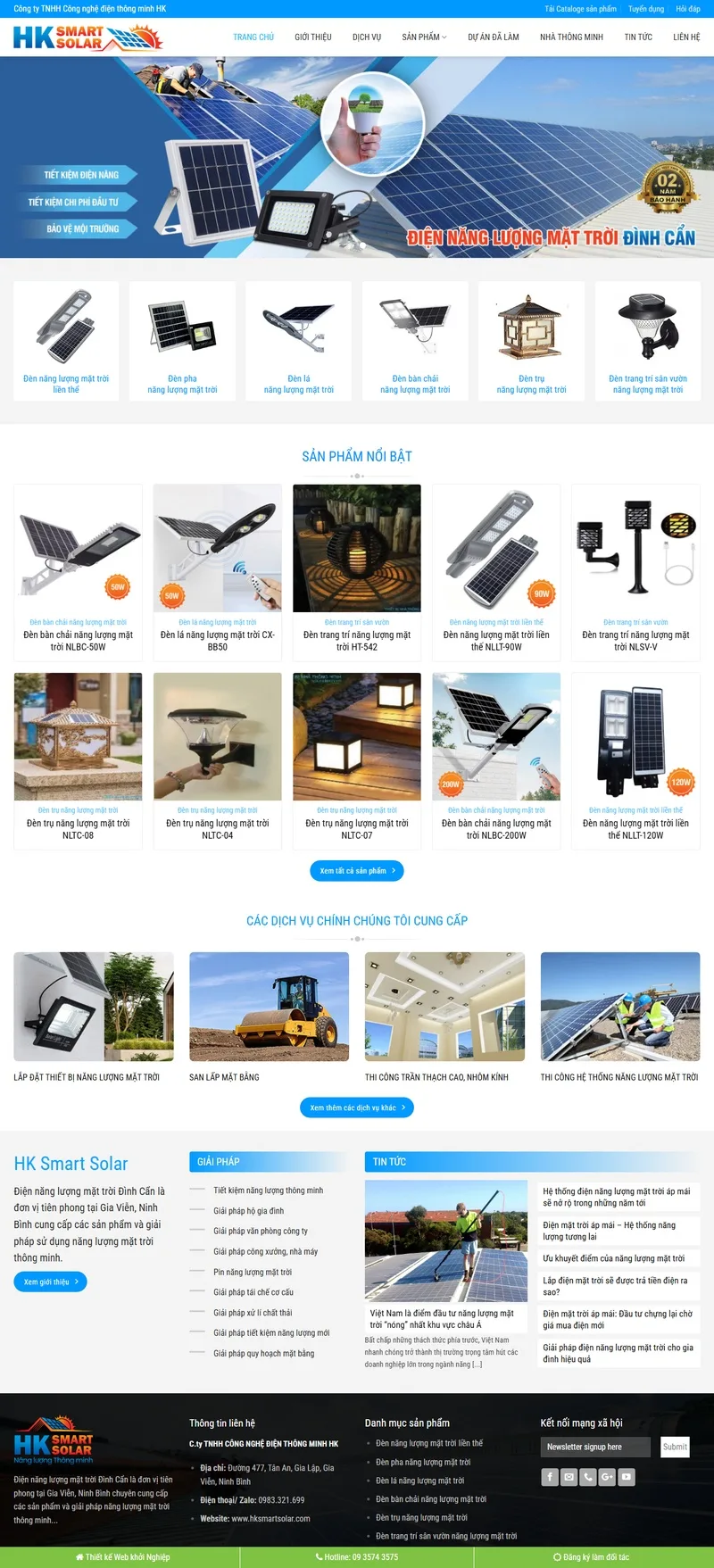 Theme wordpress bán đèn năng lượng mặt trời