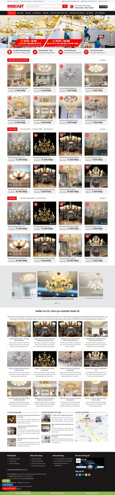 Theme wordpress bán đèn trang trí