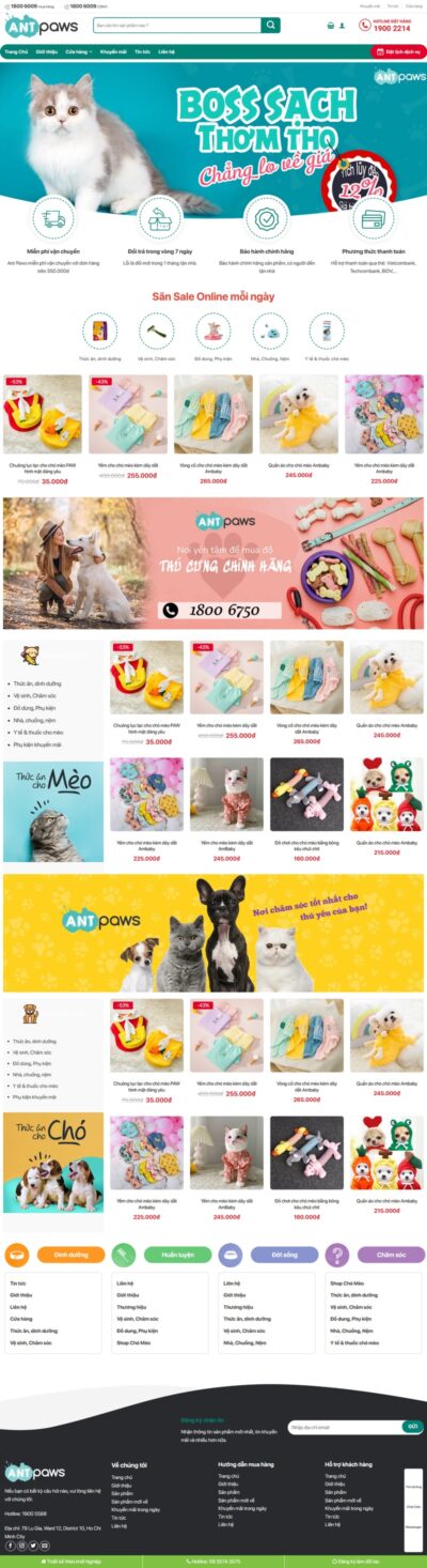 Theme wordpress bán dịch vụ thú cưng 1