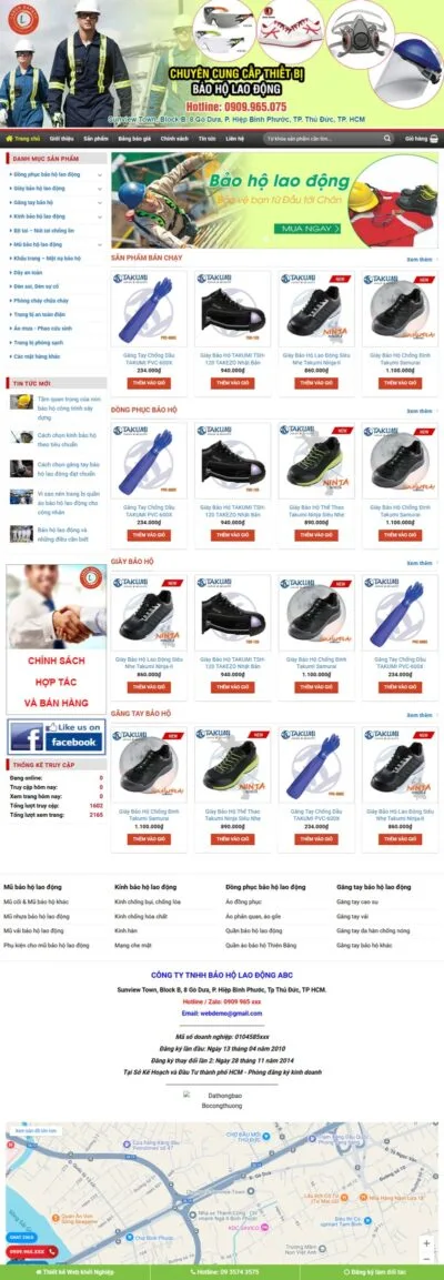 Theme wordpress bán đồ bảo hộ lao động