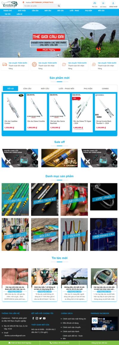 Theme wordpress bán đồ câu cá