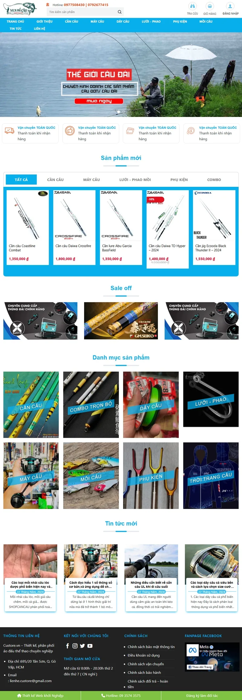 Theme wordpress bán đồ câu cá