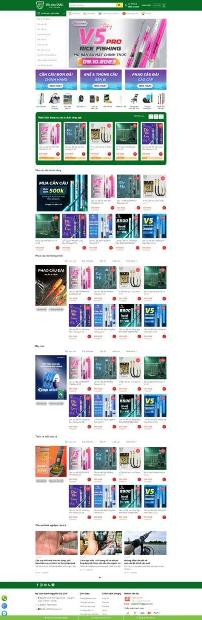 Theme wordpress bán đồ câu, dụng cụ câu cá