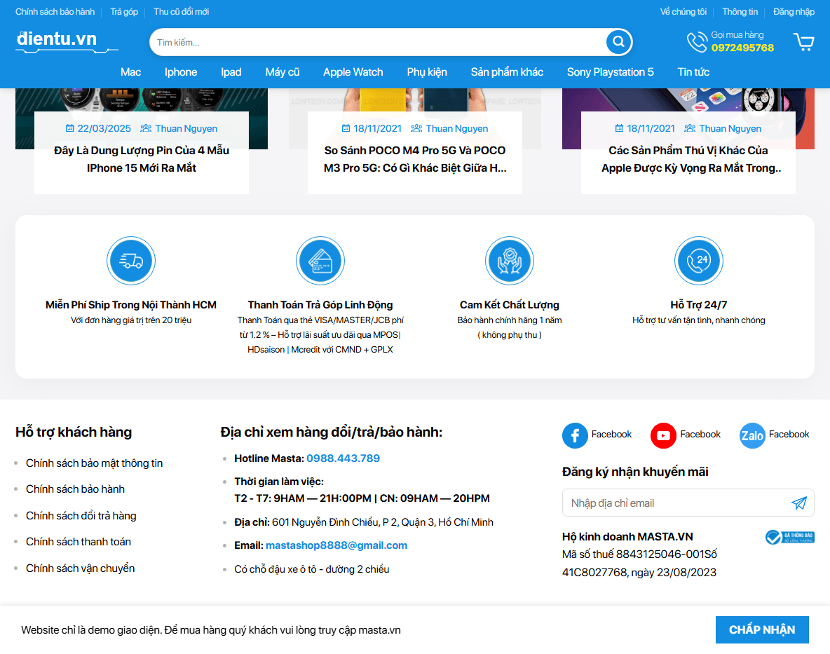 Giao diện quản trị Theme WordPress bán đồ công nghệ 04