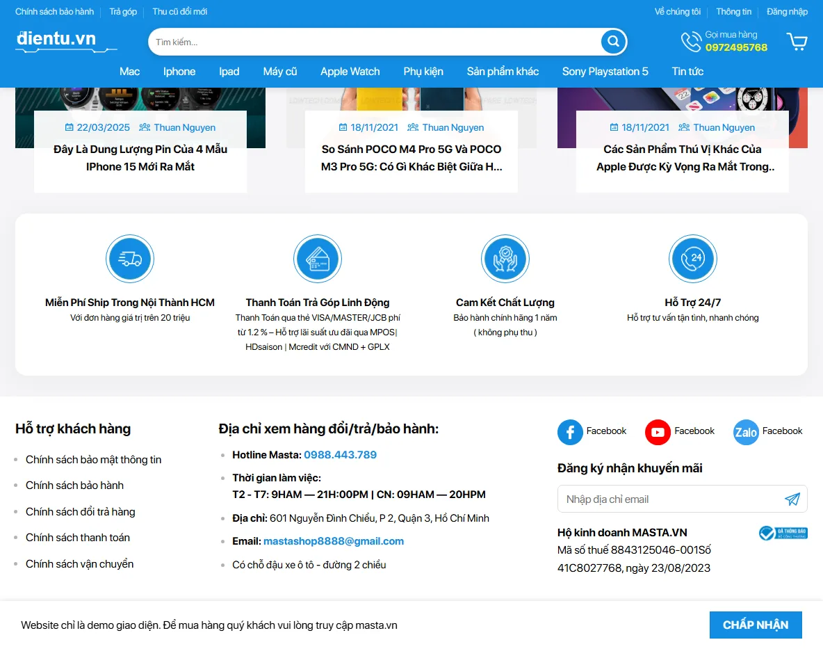Giao diện quản trị Theme WordPress bán đồ công nghệ 04