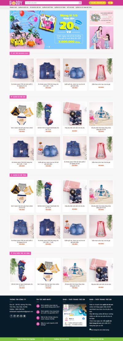 Theme wordpress bán đồ trẻ em 01