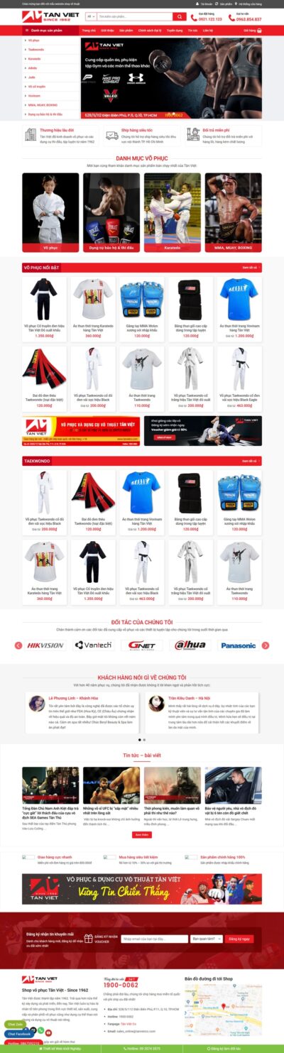 Theme wordpress bán đồ võ