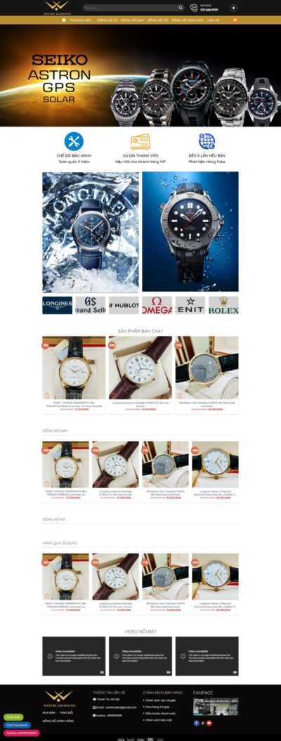 Theme wordpress bán đồng hồ 06