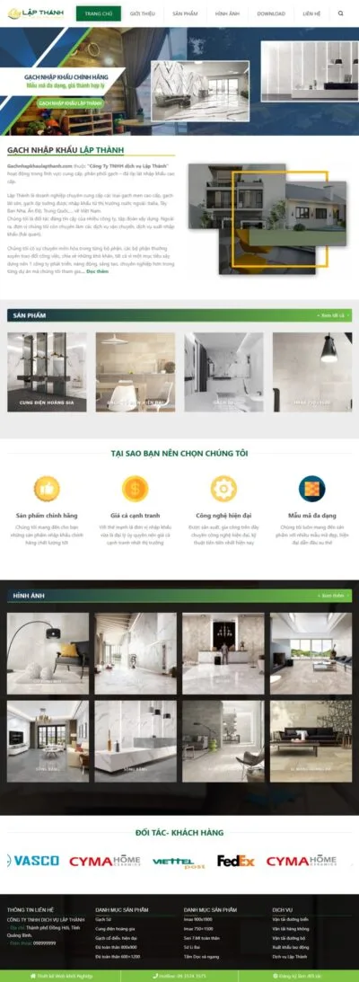 Theme wordpress bán gạch men, đá granite, đá mài