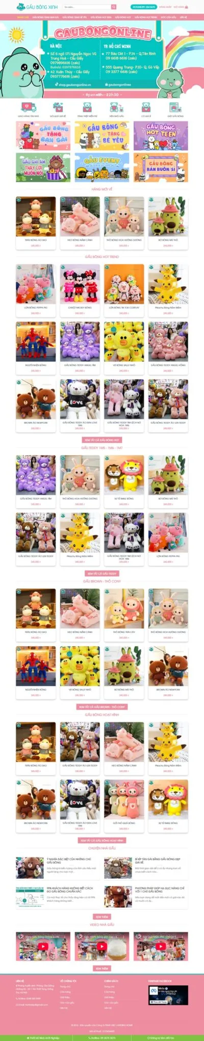 Theme wordpress bán gấu bông