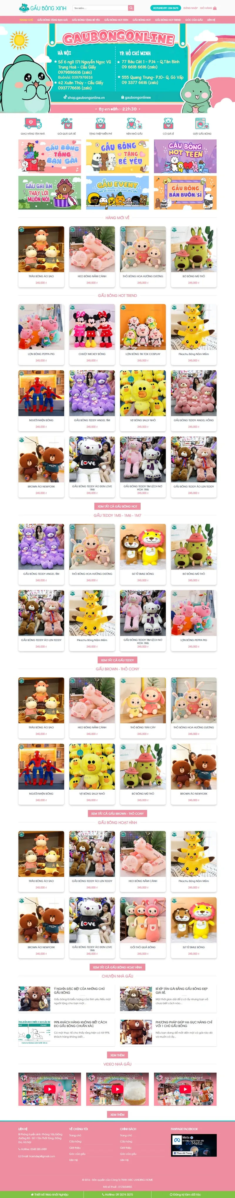 Theme wordpress bán gấu bông