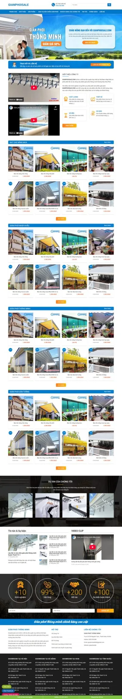 Theme wordpress bán giàn phơi