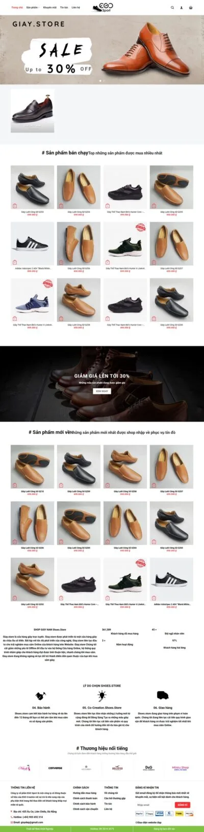 Theme wordpress bán giày nam