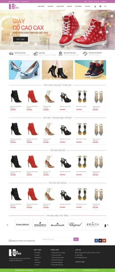 Theme wordpress bán giày nữ 01