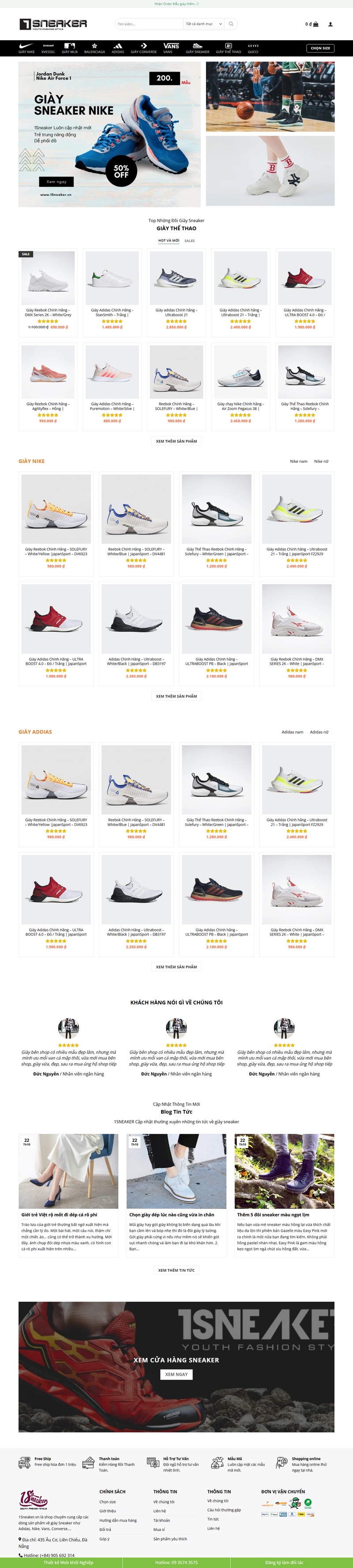Theme wordpress bán giày Sneaker