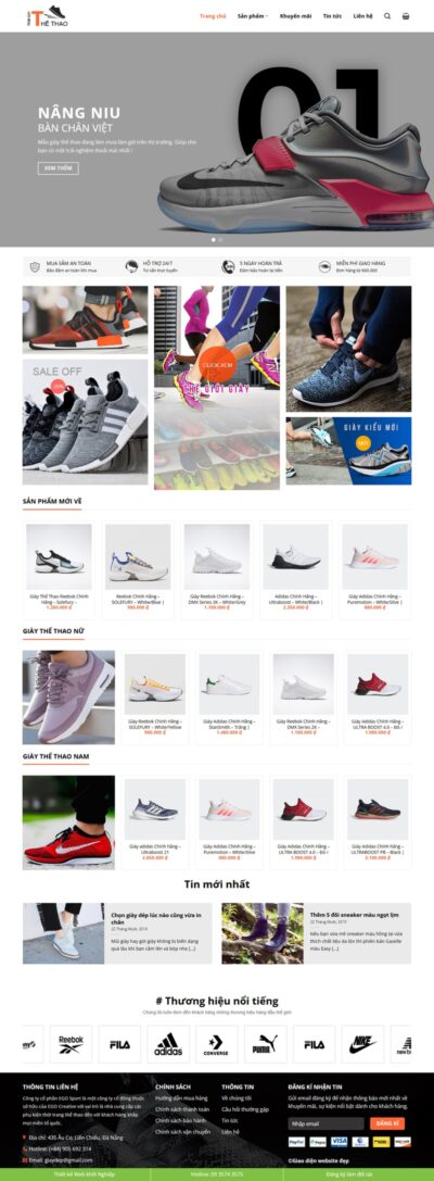 Theme wordpress bán giày thể thao 01