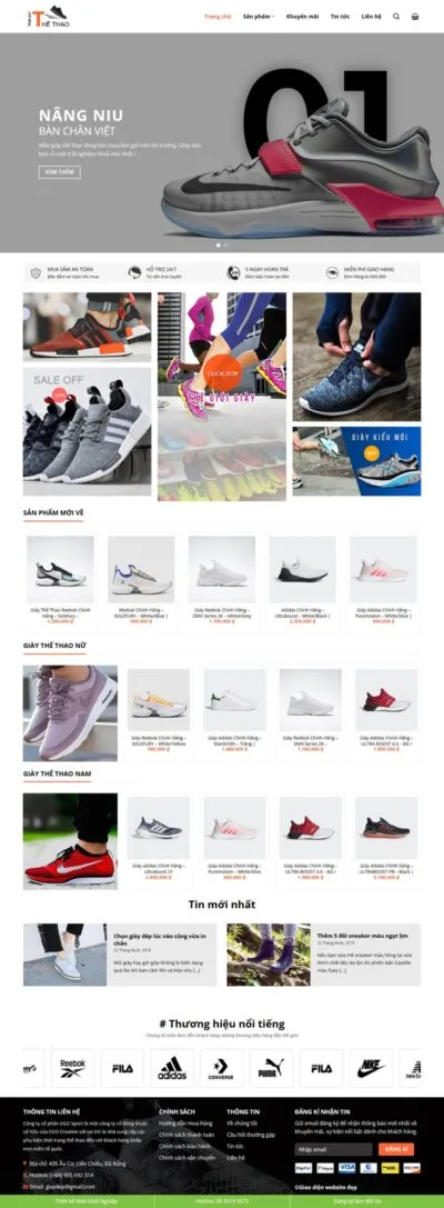 Theme wordpress bán giày thể thao 01