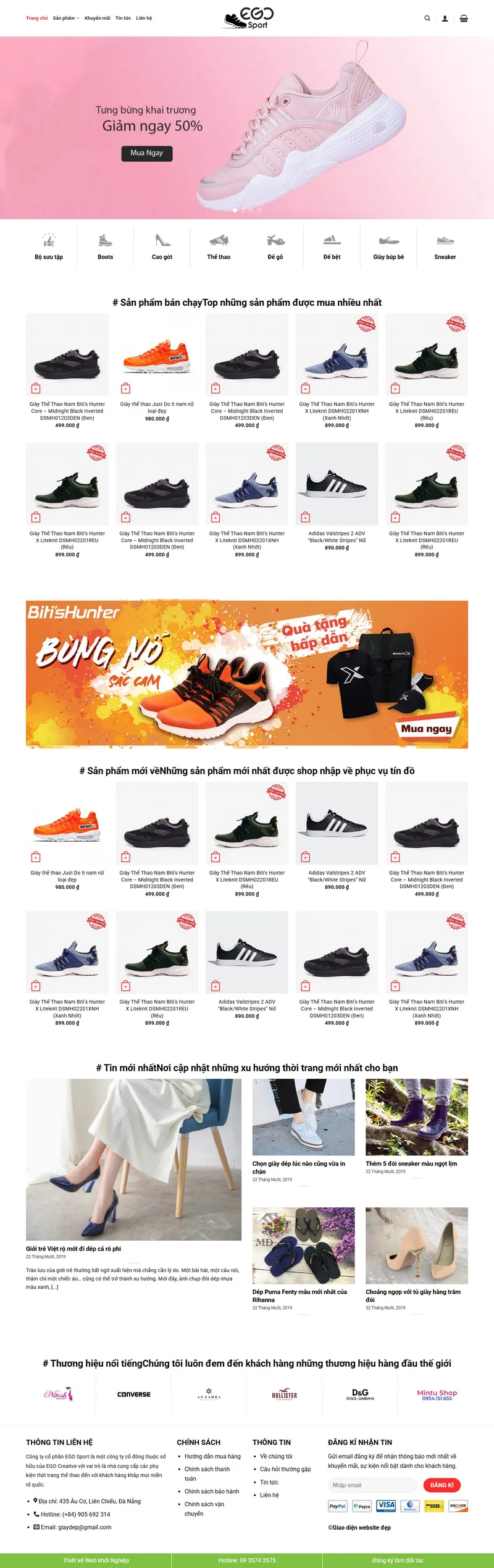 Theme wordpress bán giày thể thao